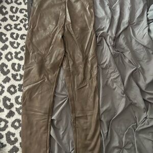 Brown Faux Leather Pants